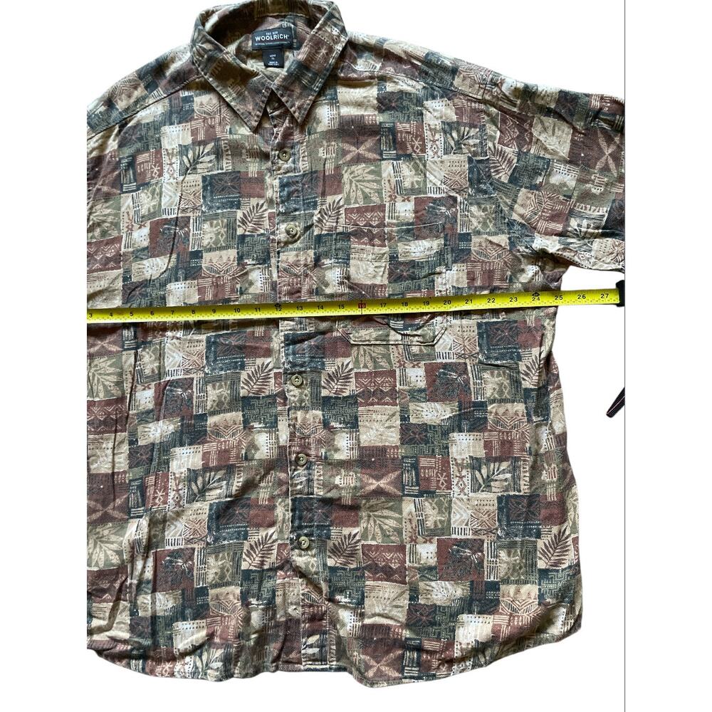 Woolrich Mens Paprika Primitive Block Casual Button up Size XL Patchwork Natural - Picture 4 of 7